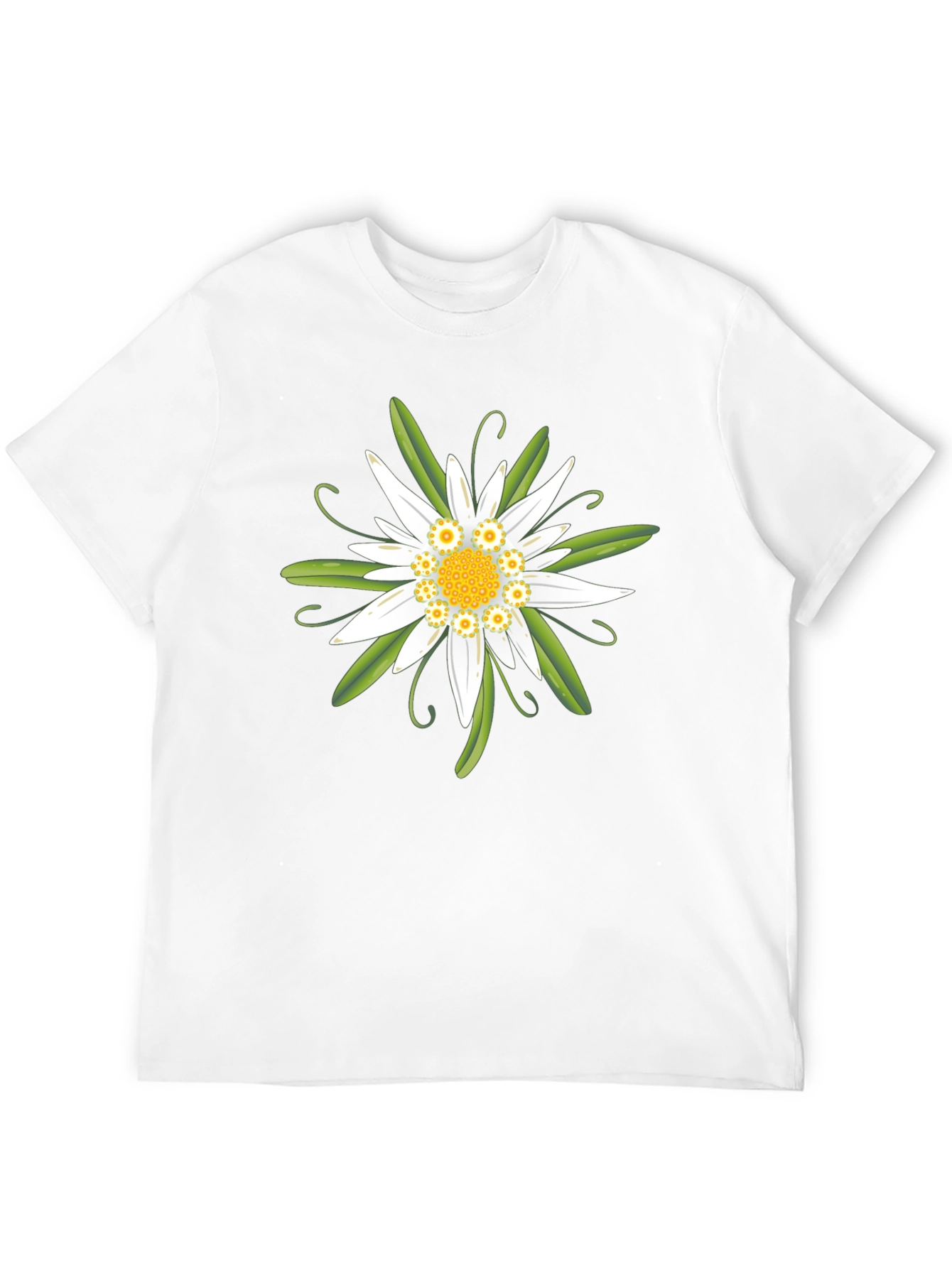Edelweiss Flower Graphic T-Shirt - Black