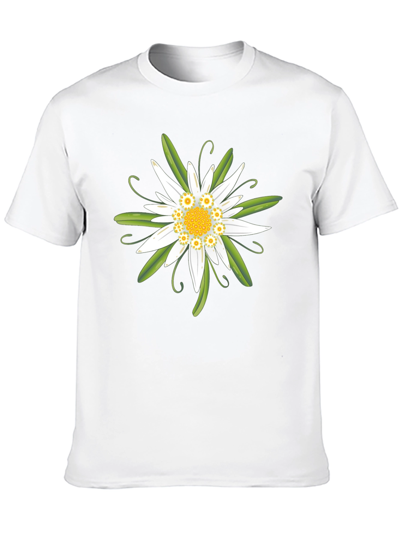 Edelweiss Flower Graphic T-Shirt - Black