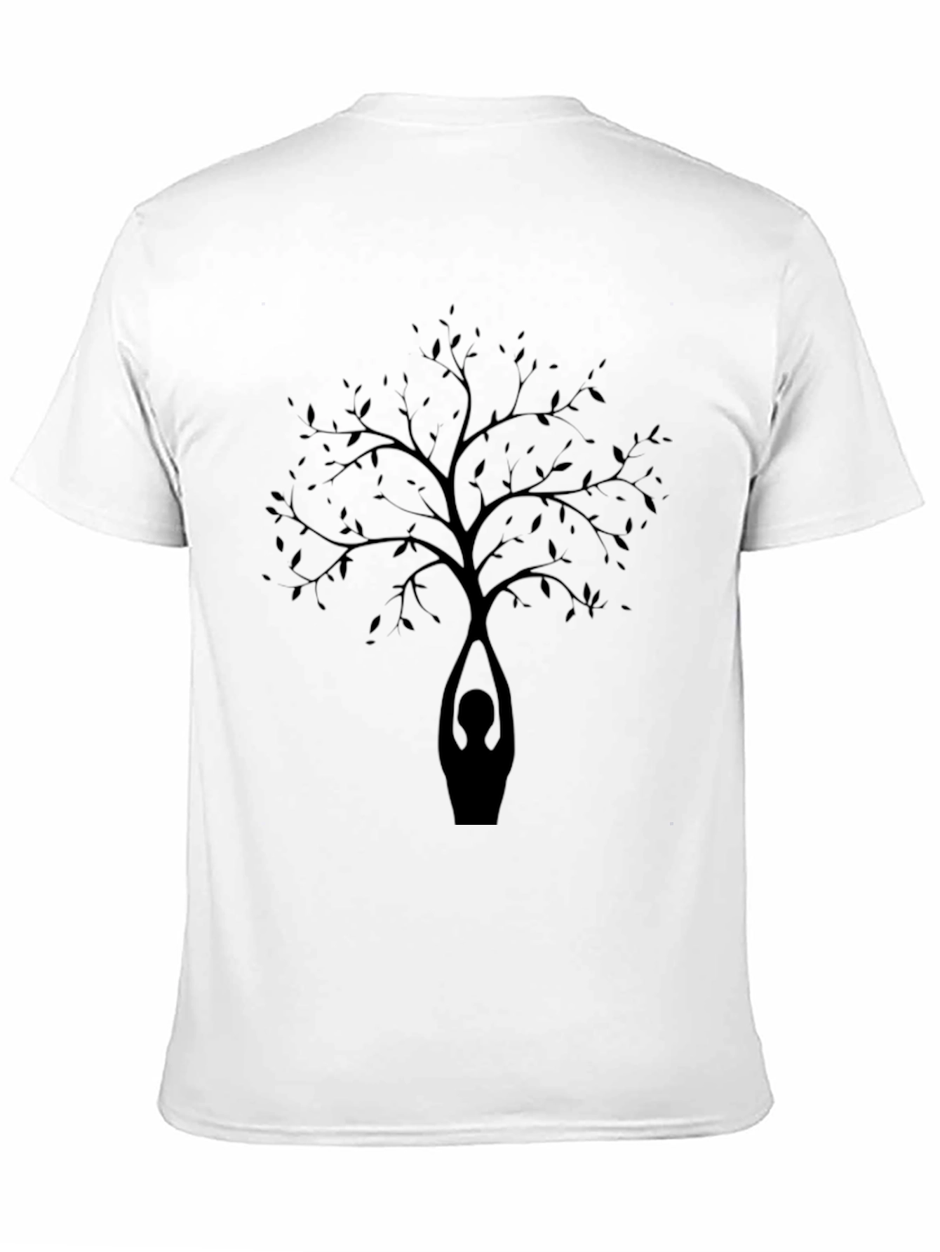 Tree Pose Yoga Graphic Tee - Black Cotton Shirt