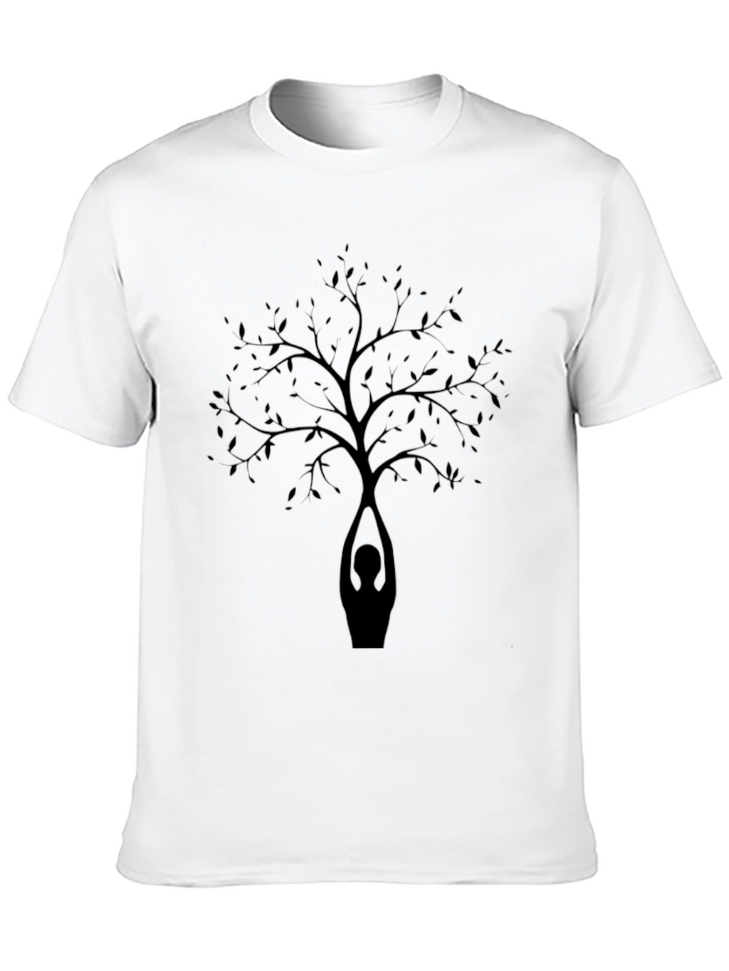 Tree Pose Yoga Graphic Tee - Black Cotton Shirt