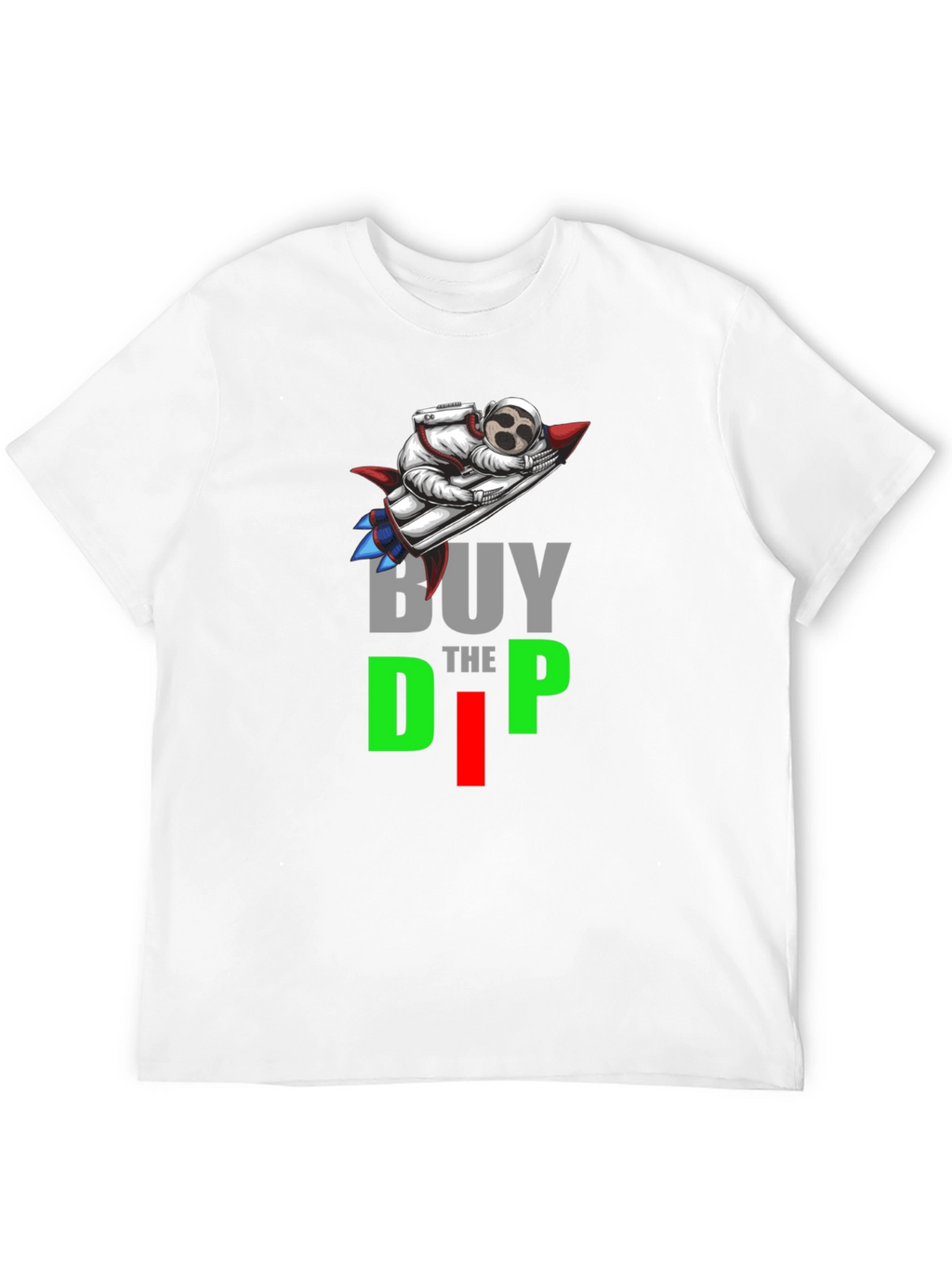 Buy the Dip Crypto Tee - Astronaut Rocket Design