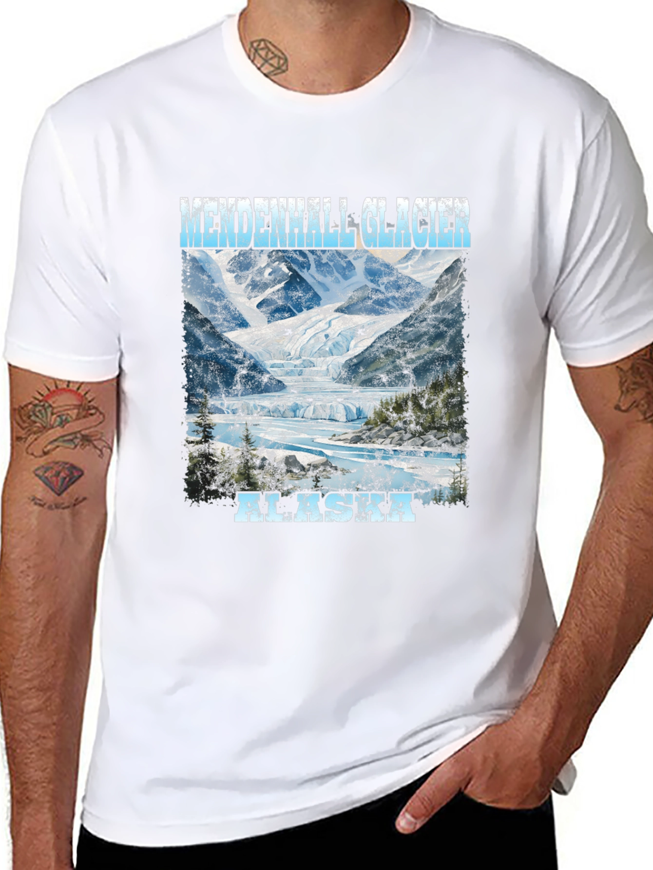 Mendenhall Glacier Alaska Tee - Scenic Print