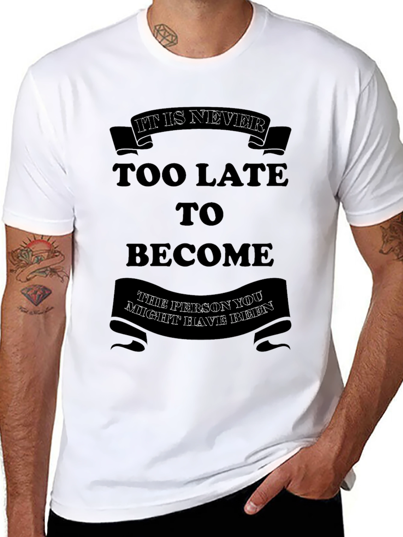 Motivational Graphic T-Shirt - Its Never Too Late