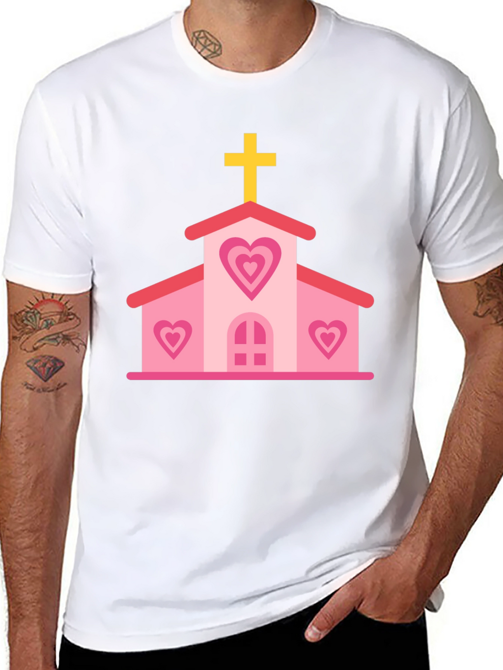 Heart Church Graphic Tee - Black