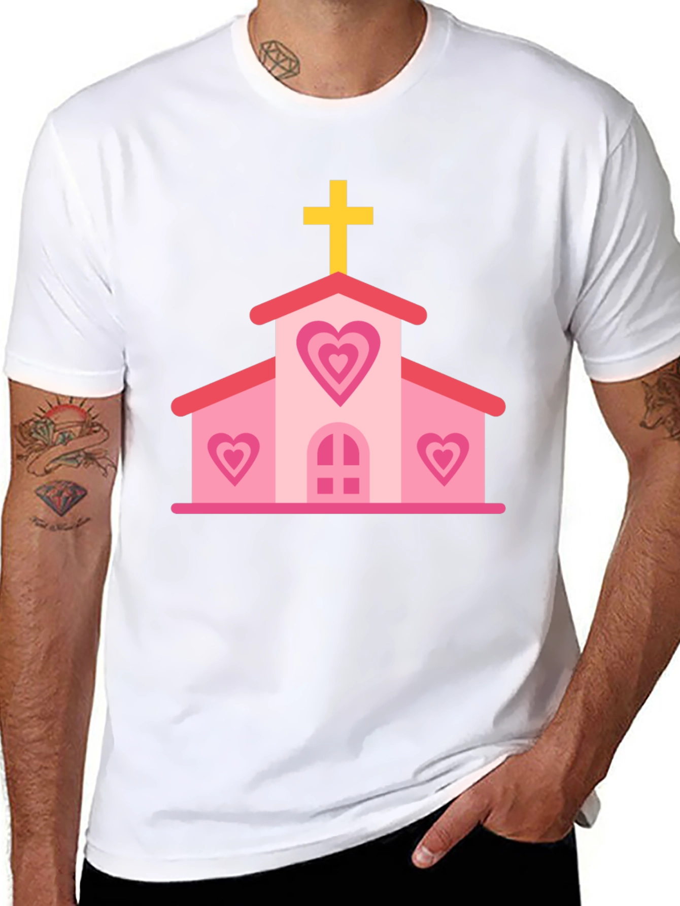 Heart Church Graphic Tee - Black