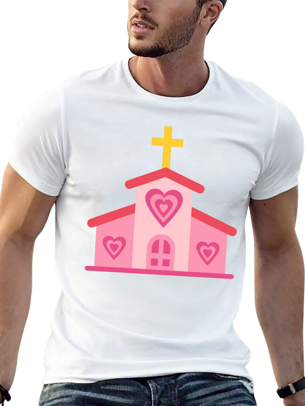 Heart Church Graphic Tee - Black