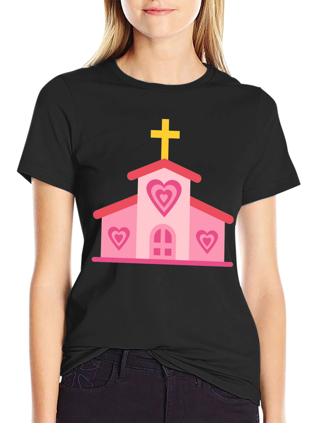 Heart Church Graphic Tee - Black
