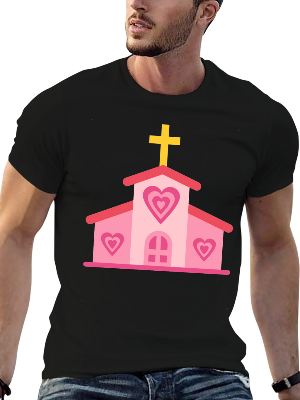 Heart Church Graphic Tee - Black