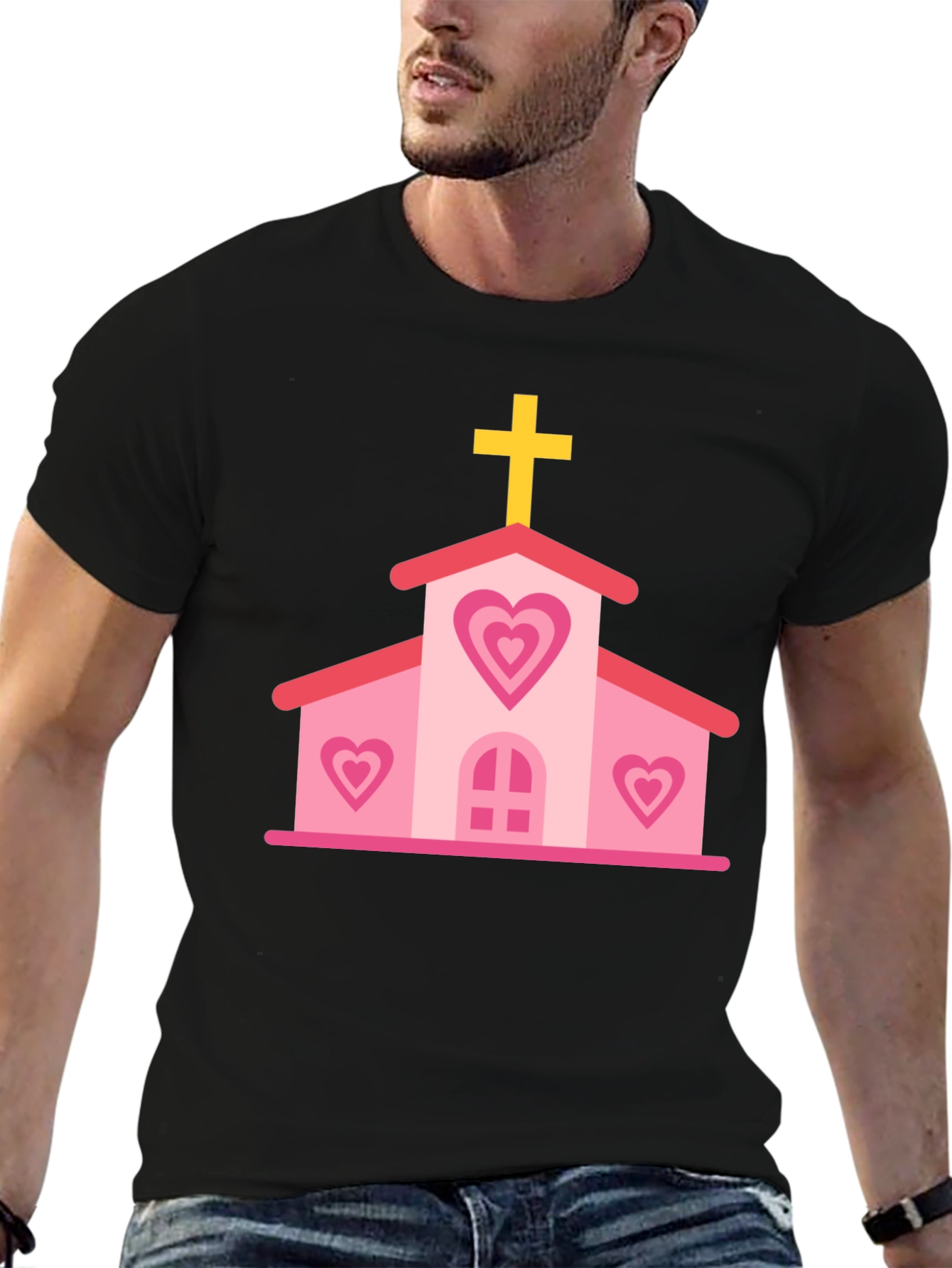 Heart Church Graphic Tee - Black