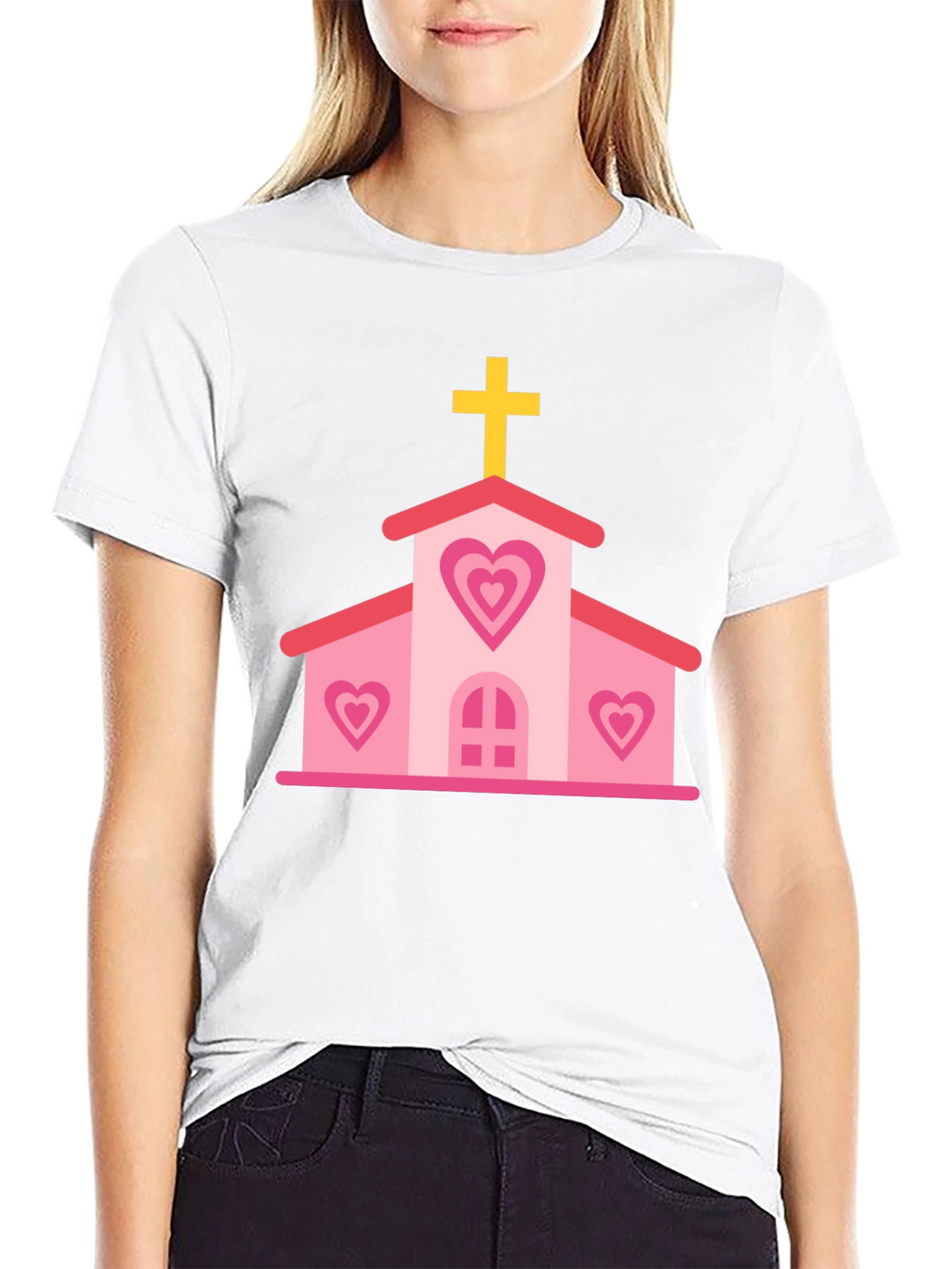 Heart Church Graphic Tee - Black