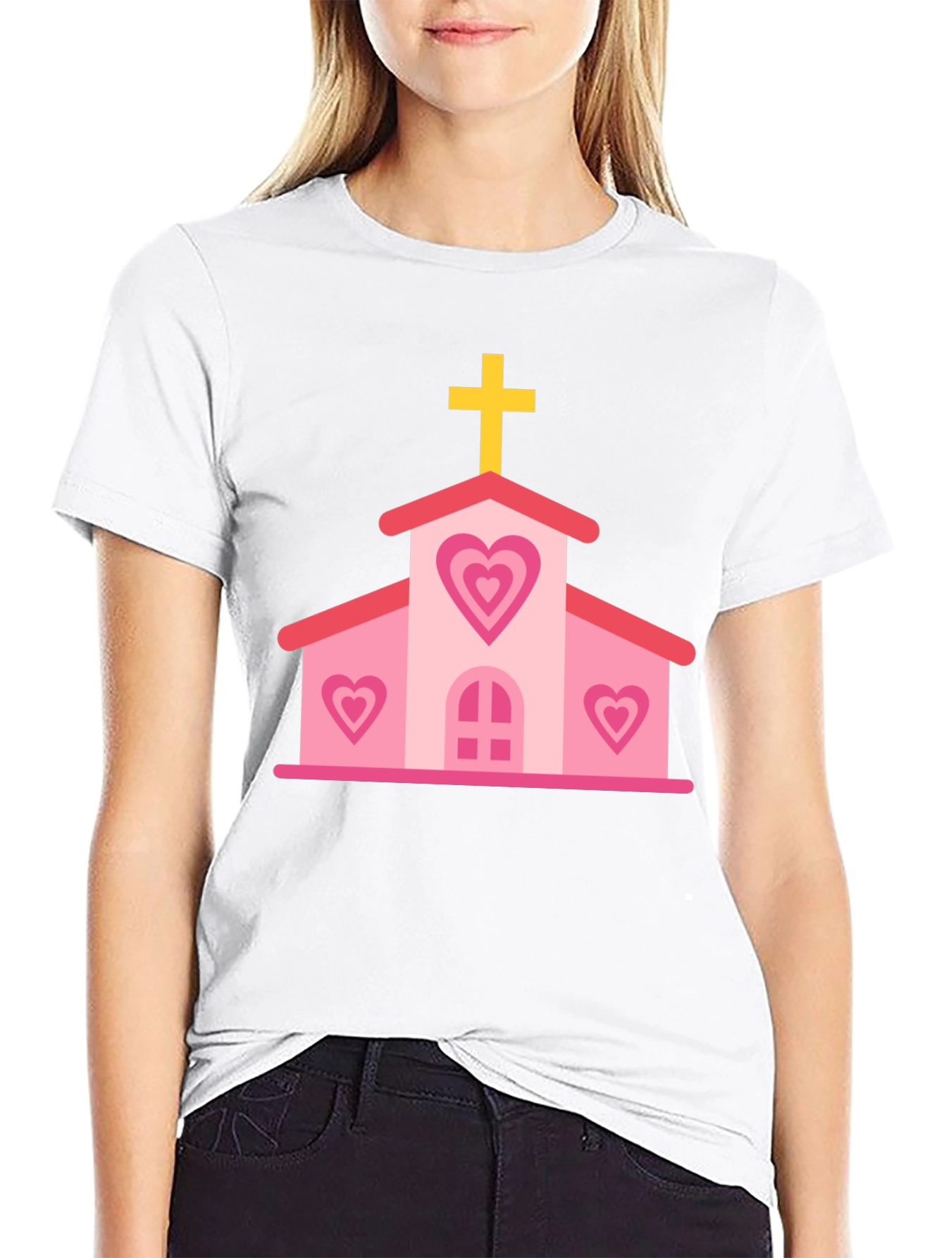 Heart Church Graphic Tee - Black