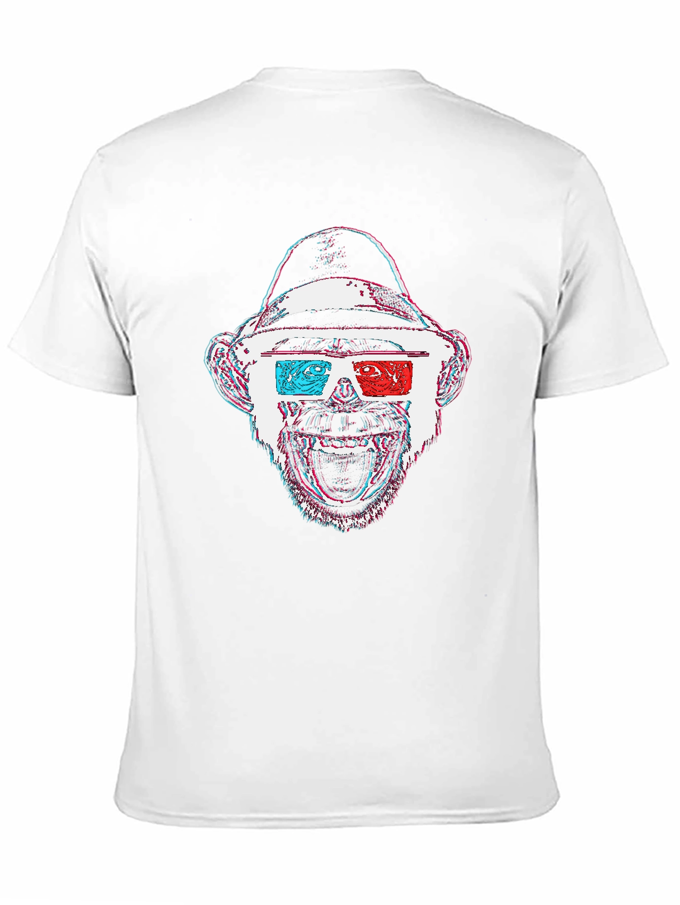 Monkey 3D Glasses Graphic T-Shirt - Black
