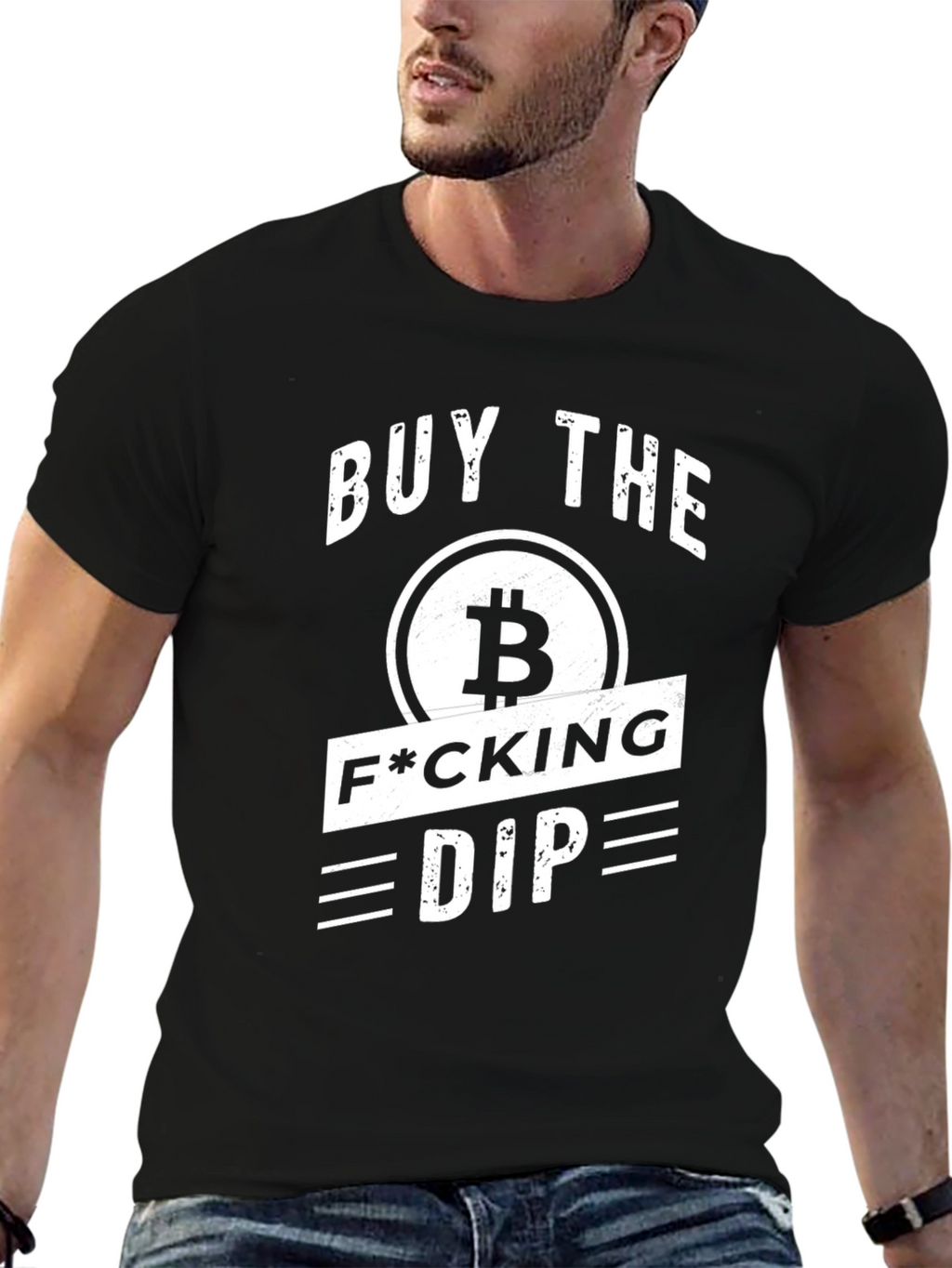 Buy the Dip Crypto Bitcoin Black T-Shirt