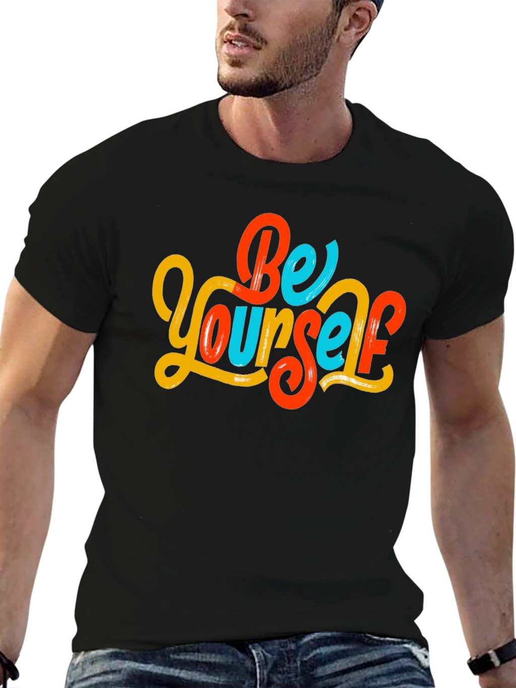 Be Yourself Graphic Tee - Mens Black T-Shirt