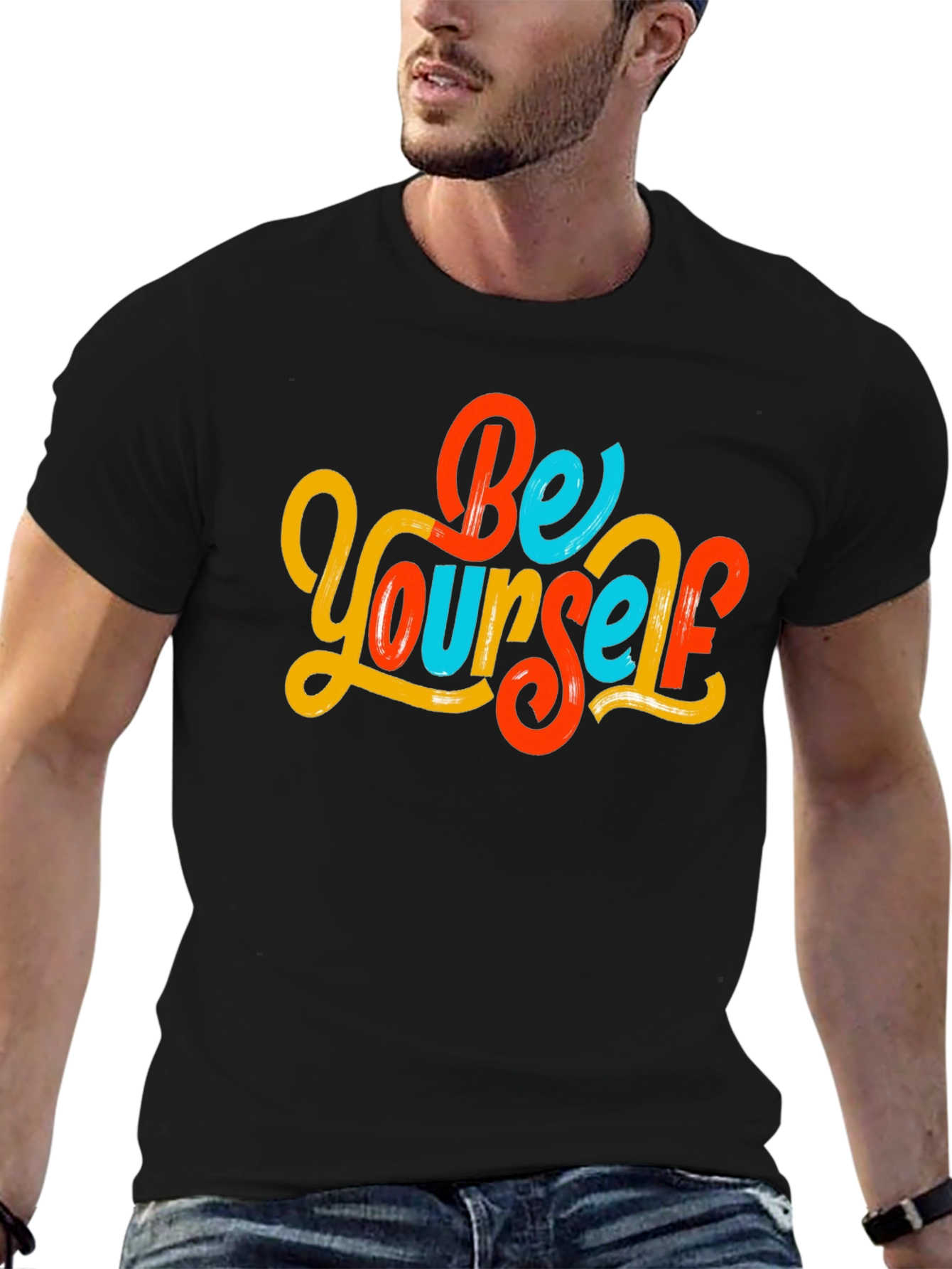 Be Yourself Graphic Tee - Mens Black T-Shirt