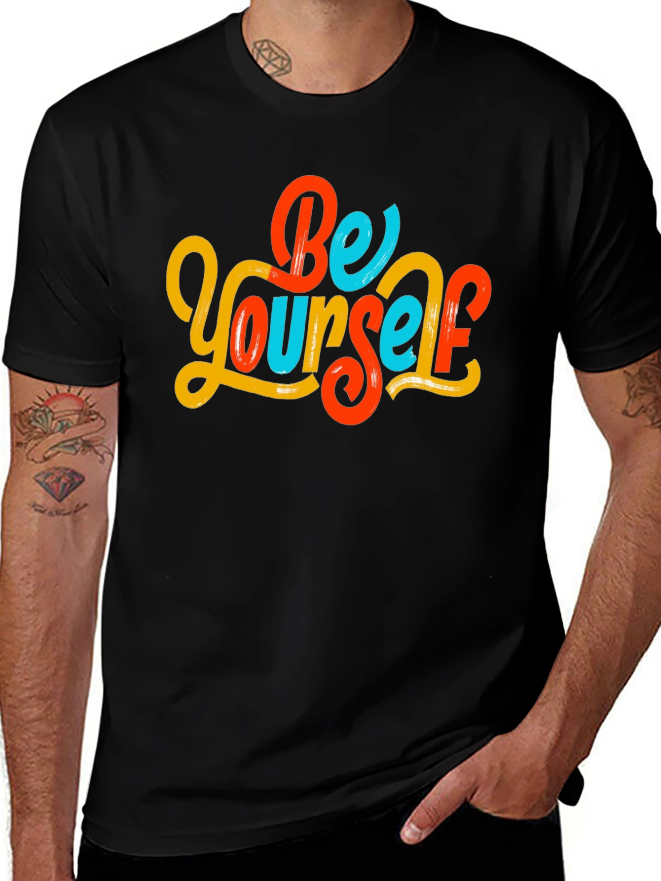Be Yourself Graphic Tee - Mens Black T-Shirt