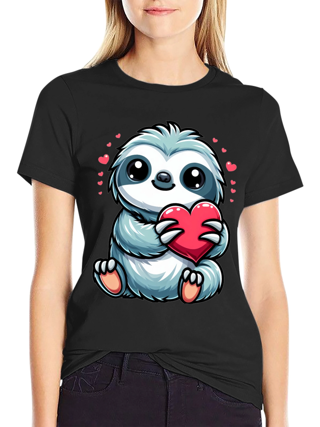Sloth with Heart Graphic Tee