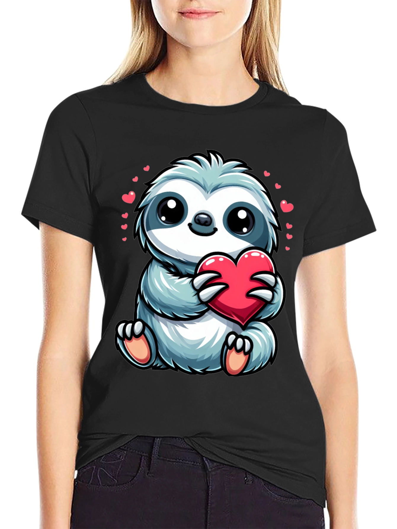 Sloth with Heart Graphic Tee