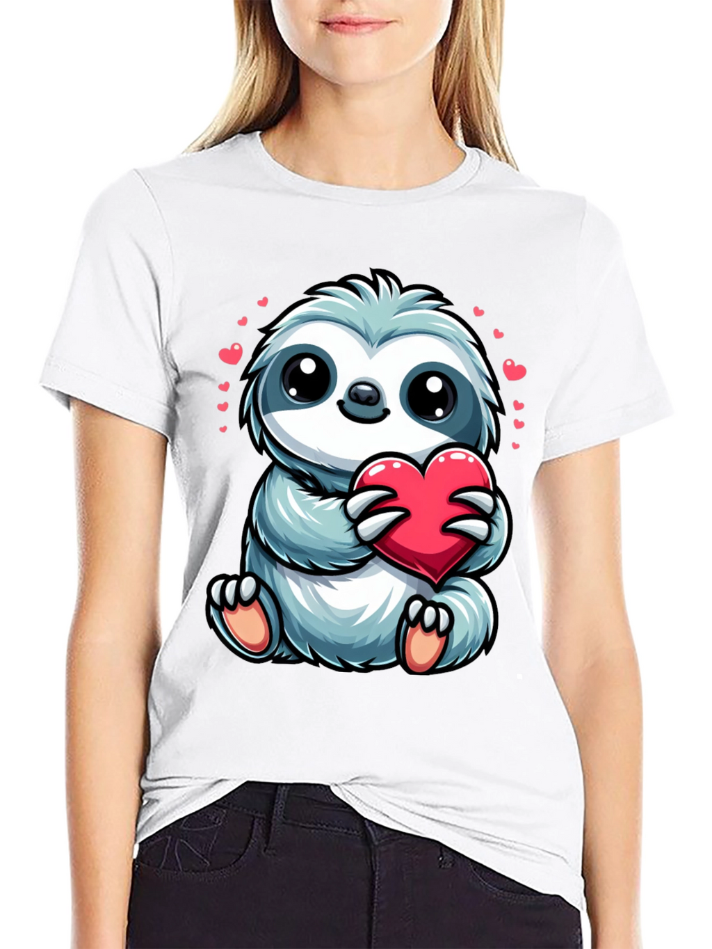 Sloth with Heart Graphic Tee