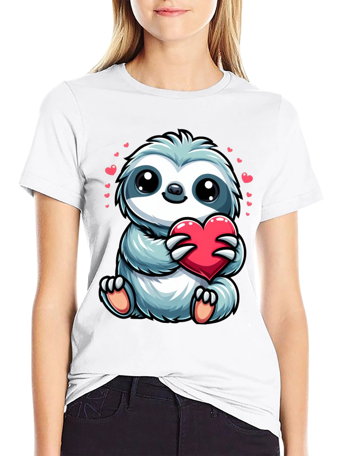 Sloth with Heart Graphic Tee
