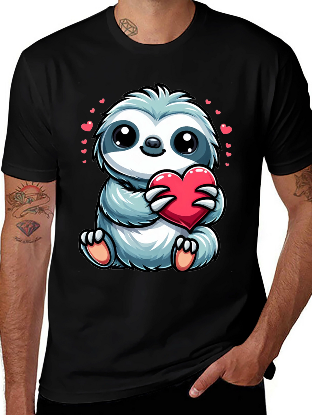 Sloth with Heart Graphic Tee