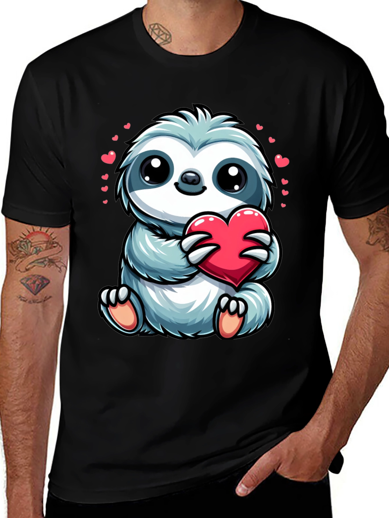 Sloth with Heart Graphic Tee