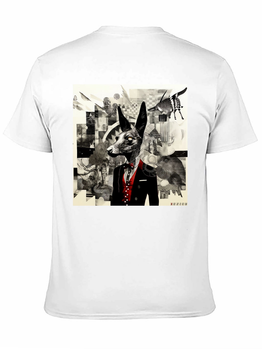 Abstract Fox Graphic Black T-Shirt