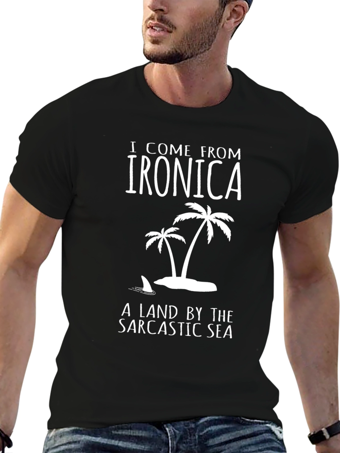 Ironic Island Graphic Tee - Sarcastic Sea T-Shirt