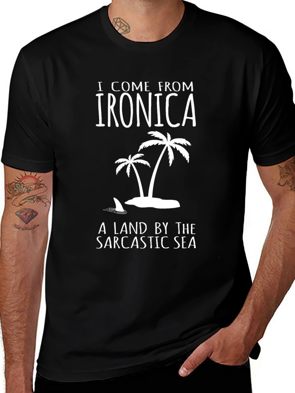 Ironic Island Graphic Tee - Sarcastic Sea T-Shirt
