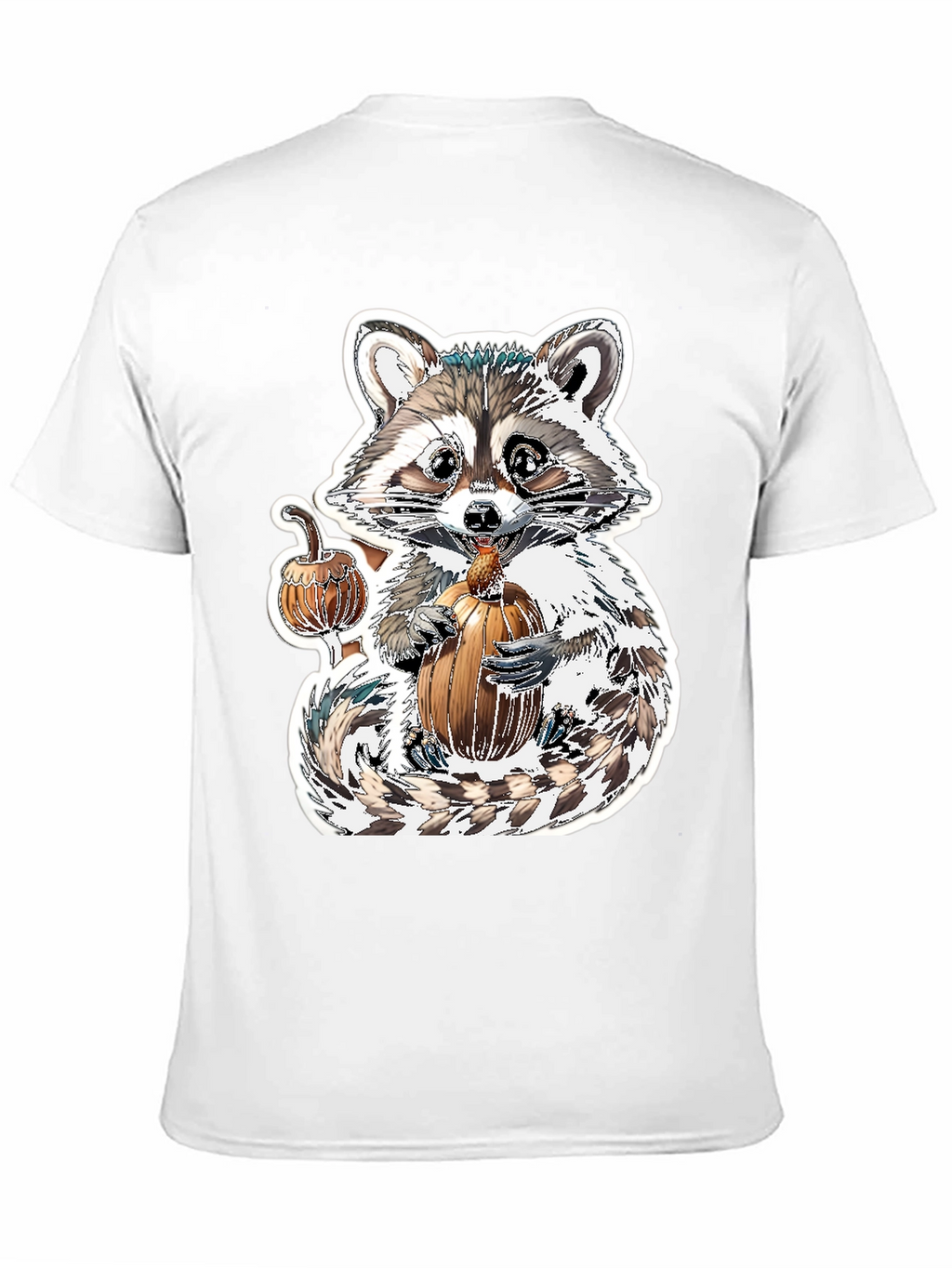 Cute Raccoon Pumpkin Graphic Tee - Fall Apparel