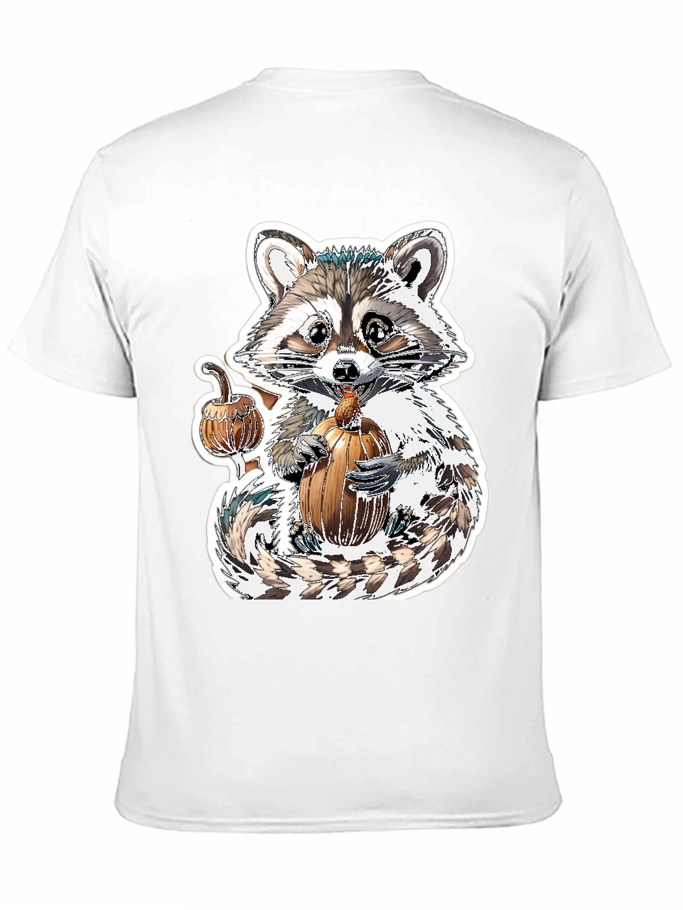 Cute Raccoon Pumpkin Graphic Tee - Fall Apparel
