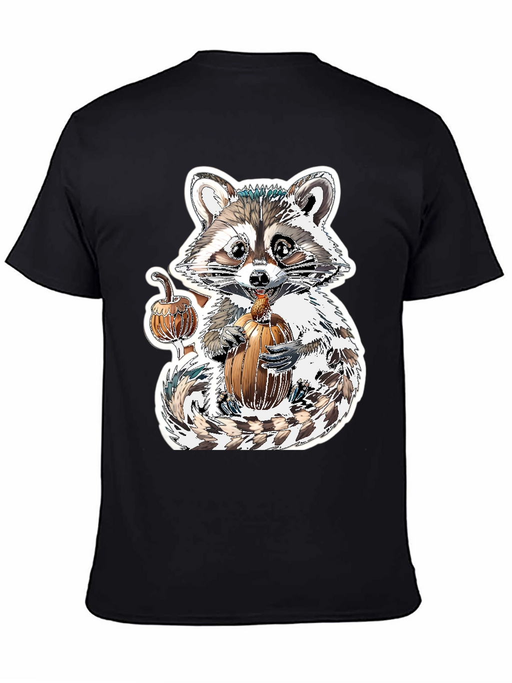 Cute Raccoon Pumpkin Graphic Tee - Fall Apparel