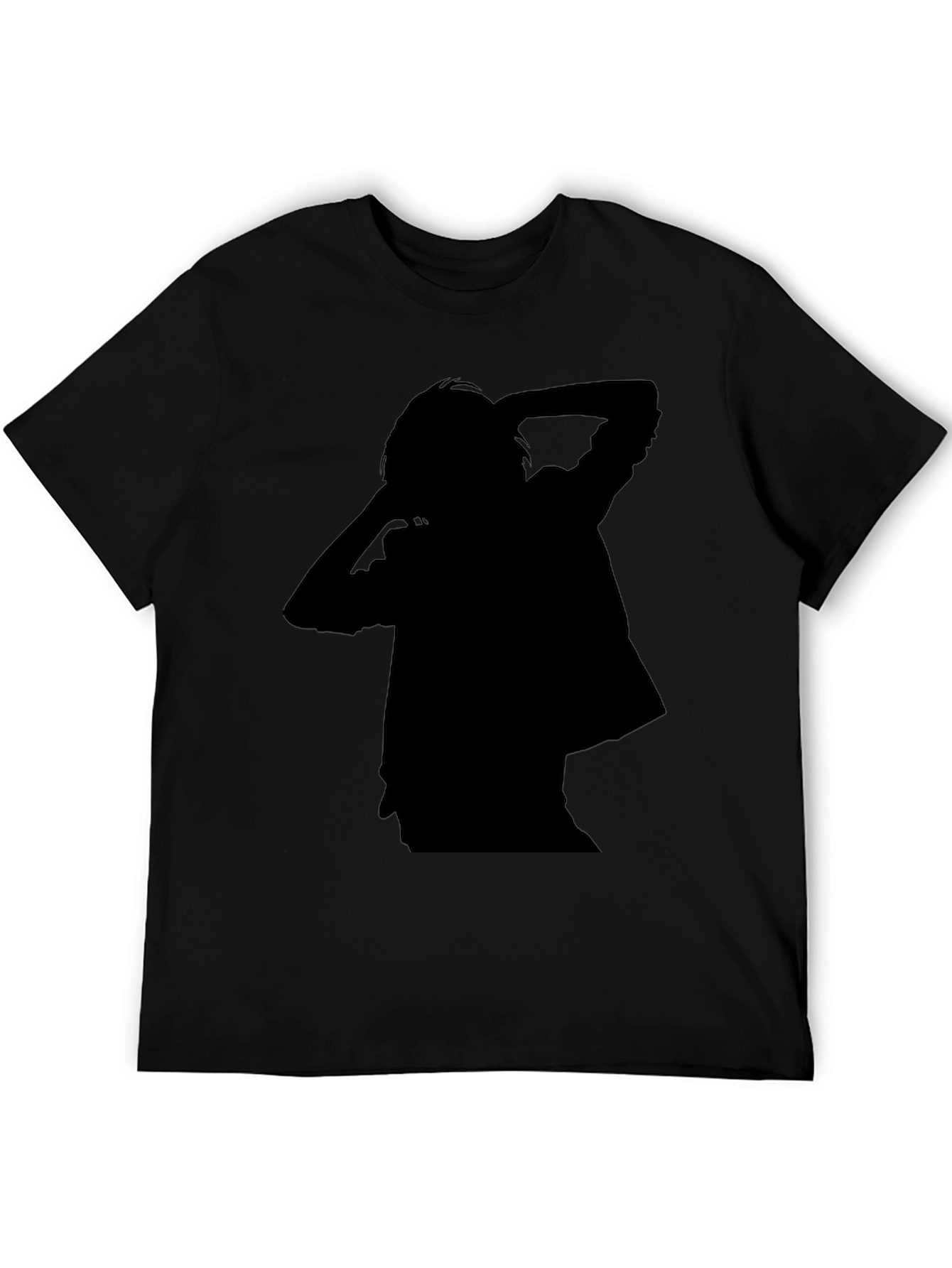 Mens Black T-Shirt with Silhouette Design