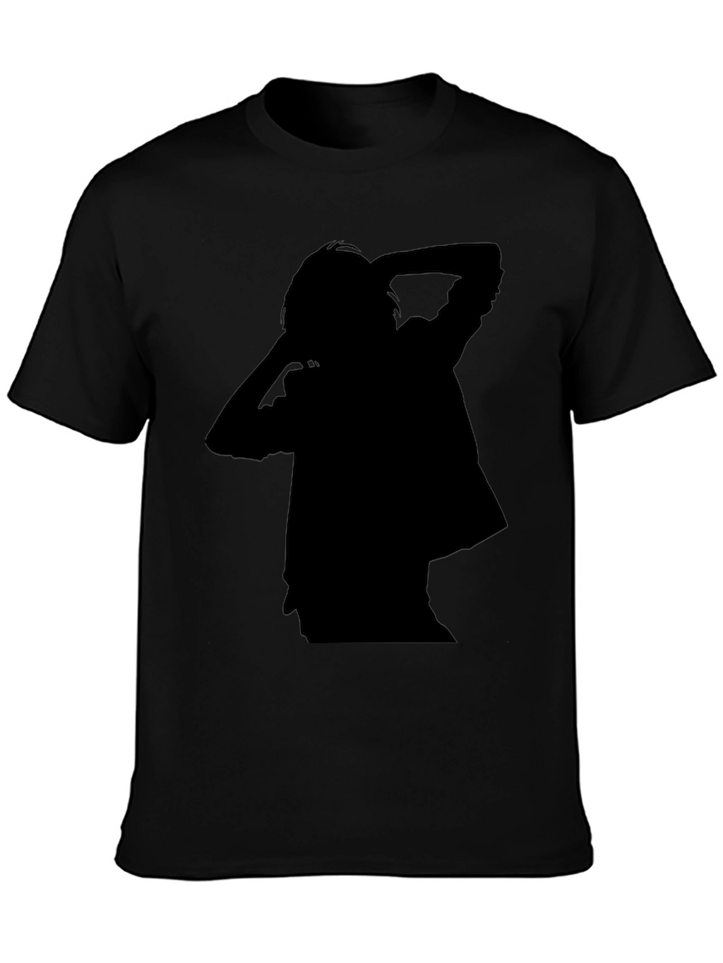 Mens Black T-Shirt with Silhouette Design