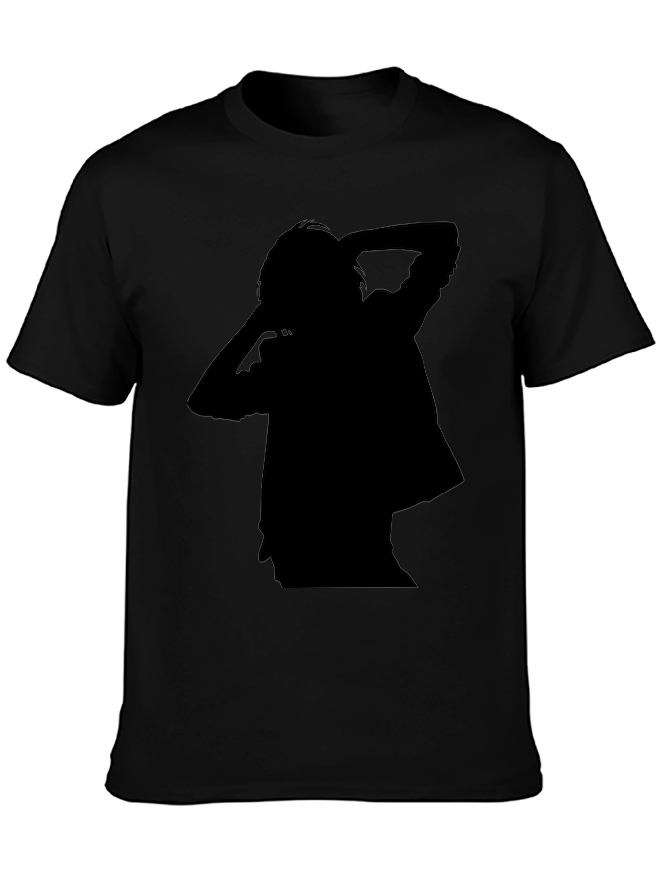 Mens Black T-Shirt with Silhouette Design