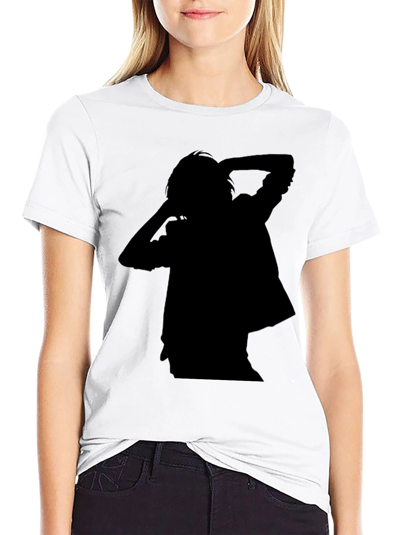 Mens Black T-Shirt with Silhouette Design