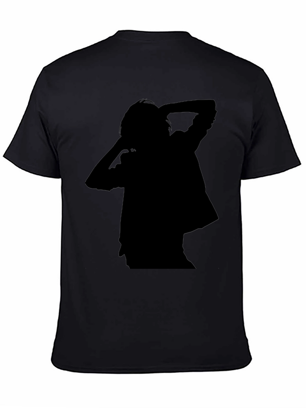 Mens Black T-Shirt with Silhouette Design