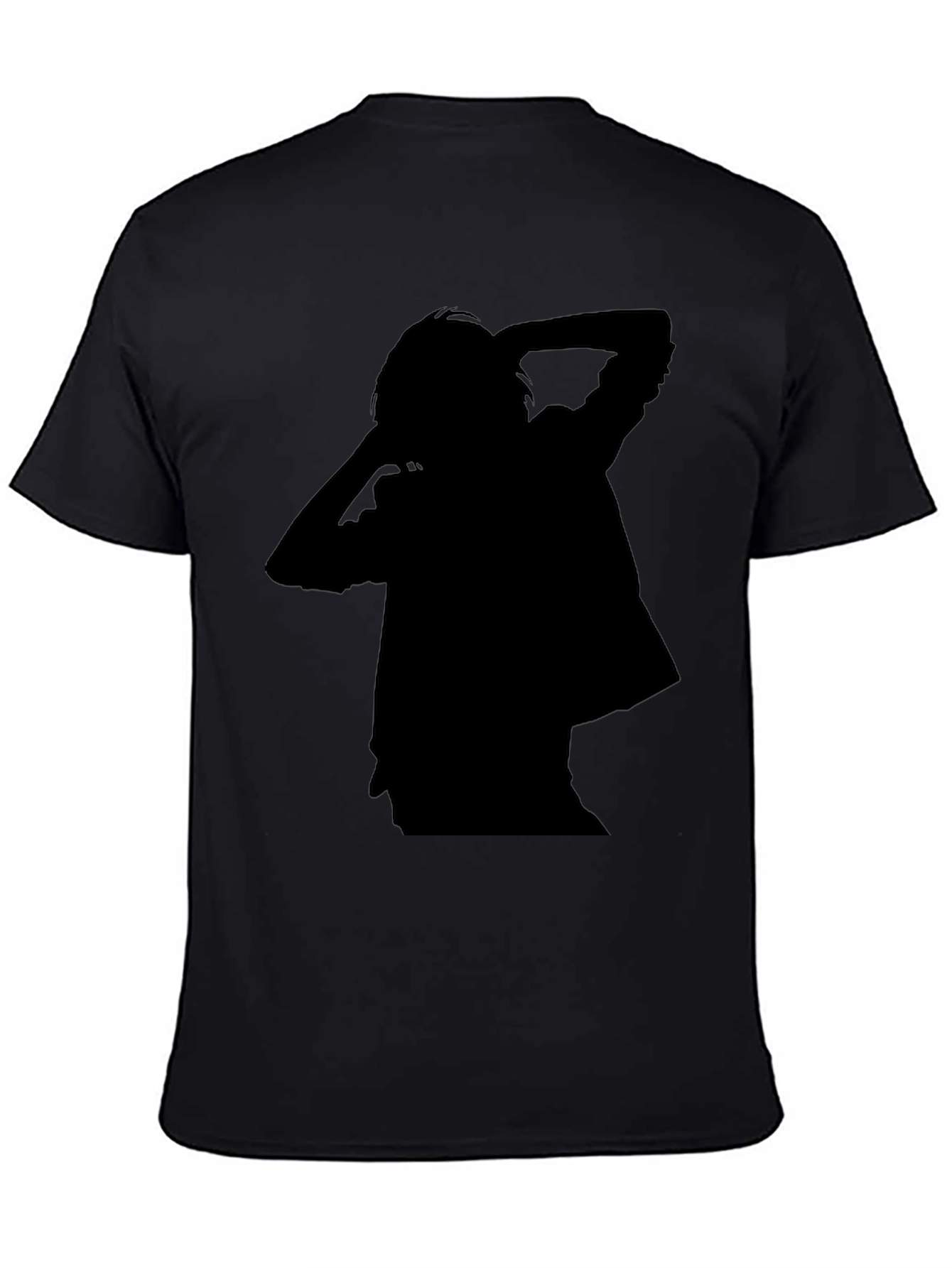 Mens Black T-Shirt with Silhouette Design