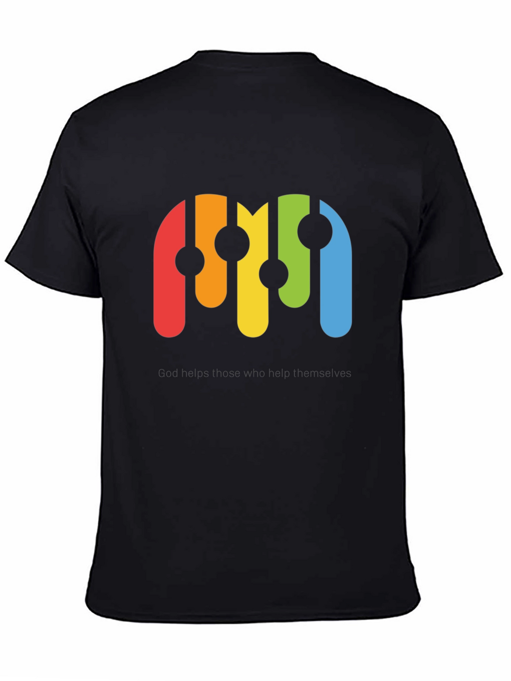 Retro Rainbow Graphic Black T-Shirt