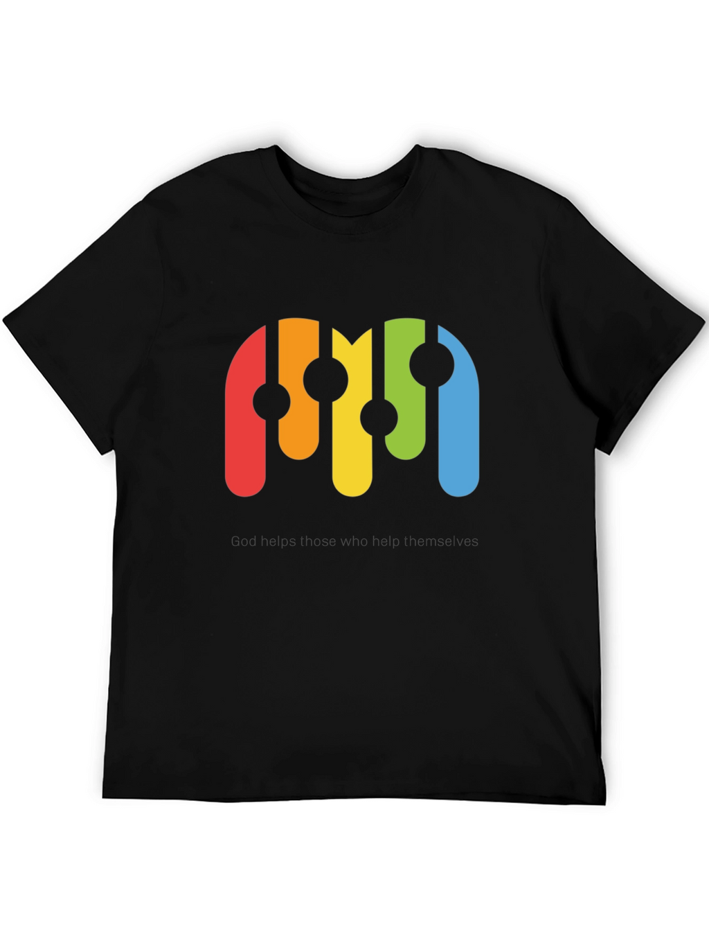 Retro Rainbow Graphic Black T-Shirt