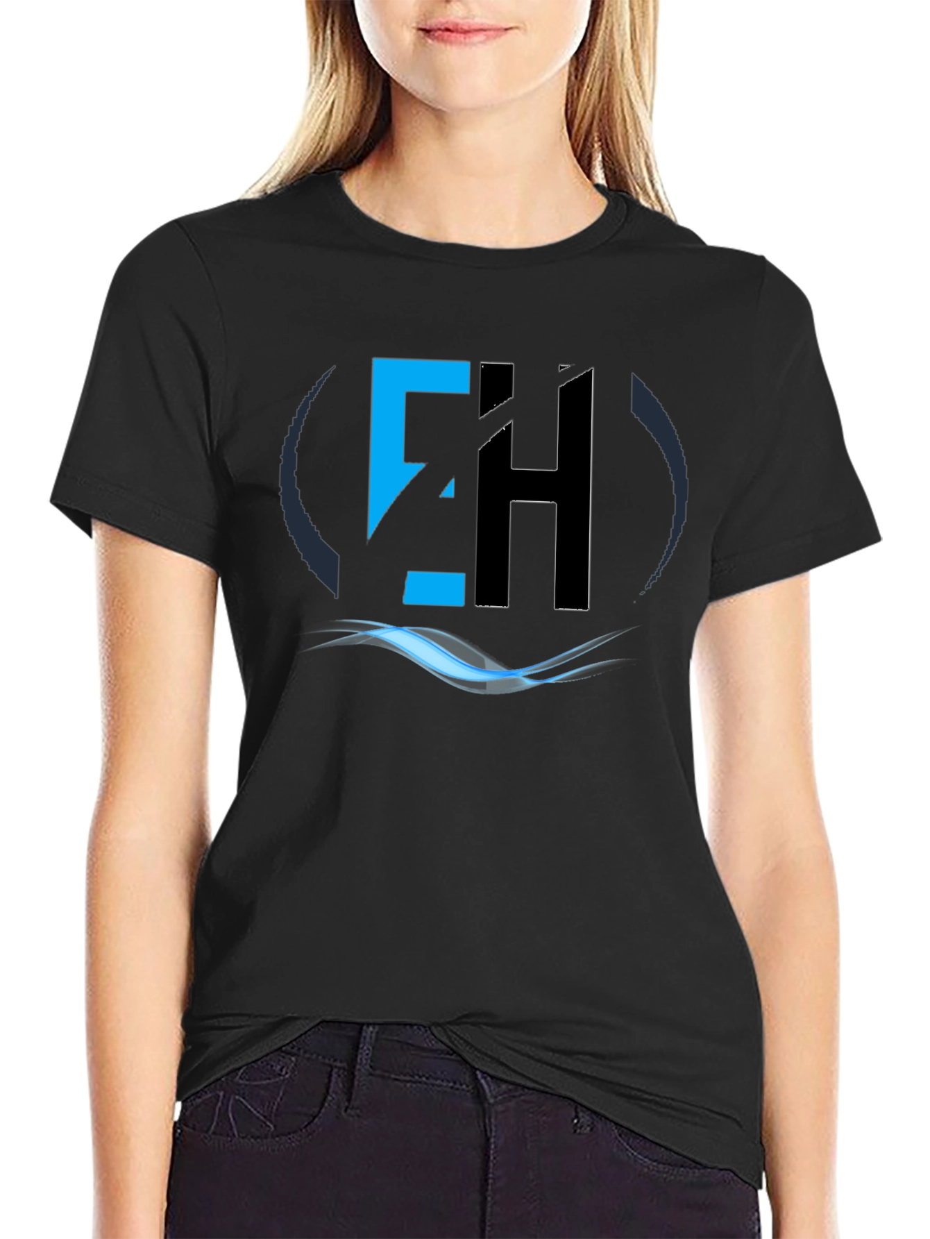 EH Logo Graphic Tee - Modern Black T-Shirt