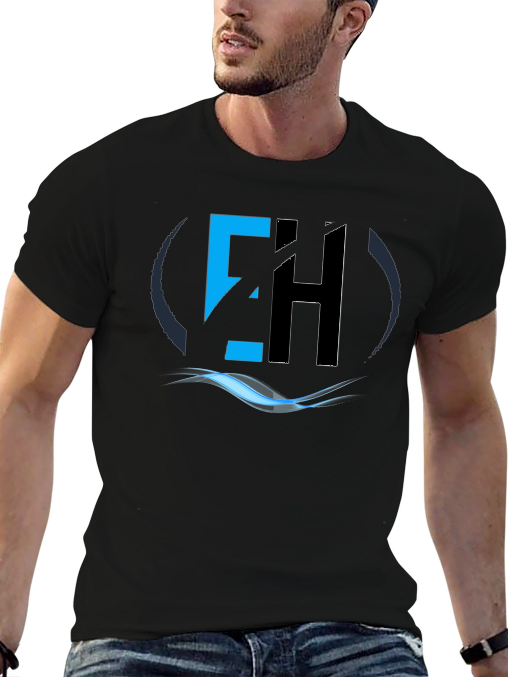 EH Logo Graphic Tee - Modern Black T-Shirt