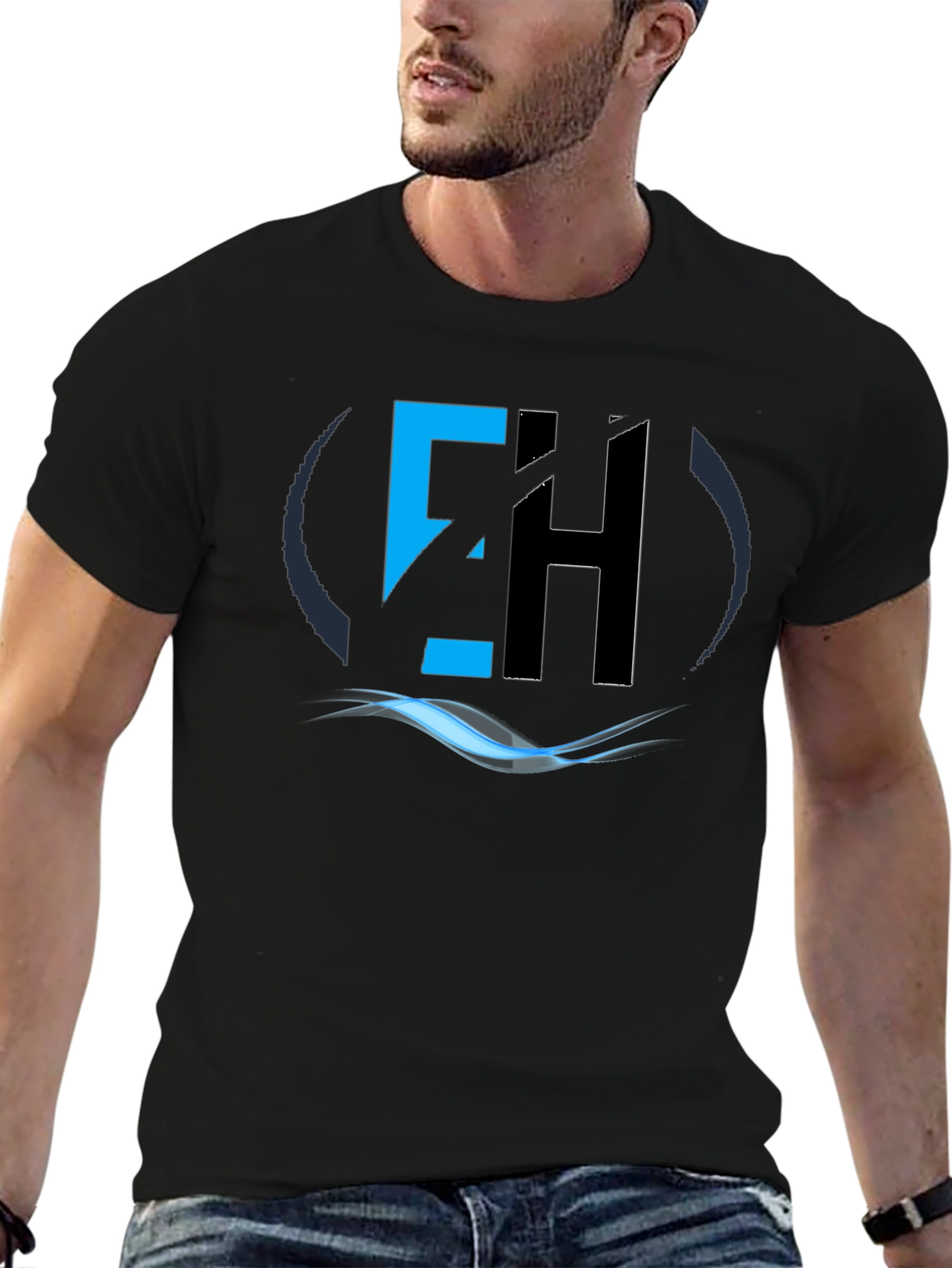 EH Logo Graphic Tee - Modern Black T-Shirt