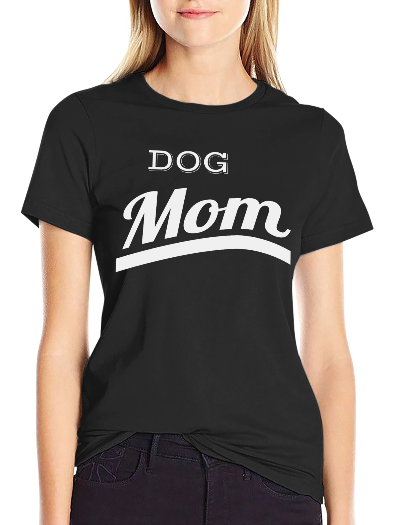 Dog Mom T-Shirt - Black Cotton Tee