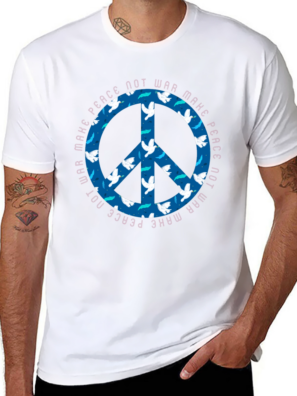 Peace Dove Graphic T-Shirt - Make Peace Not War