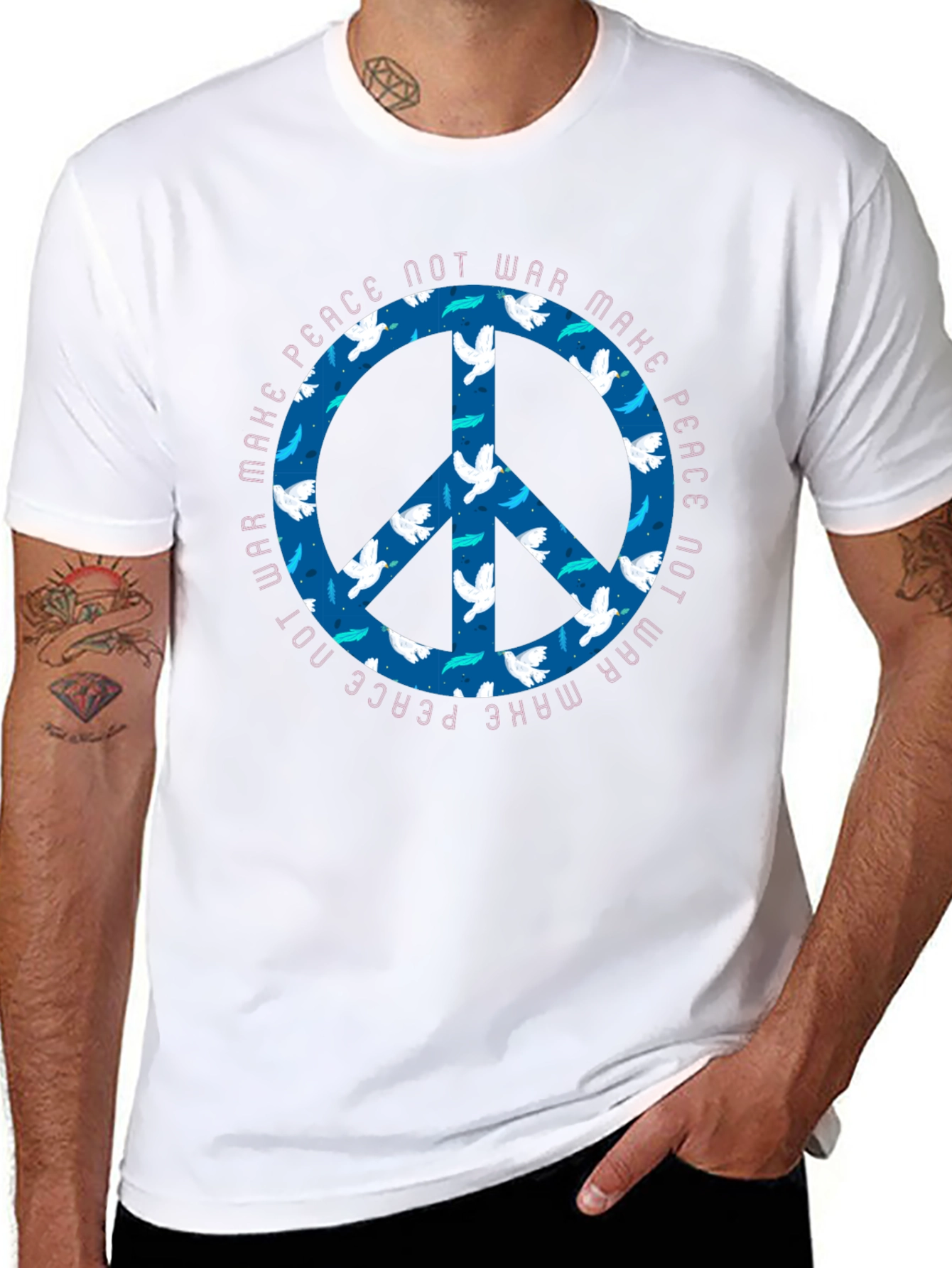 Peace Dove Graphic T-Shirt - Make Peace Not War