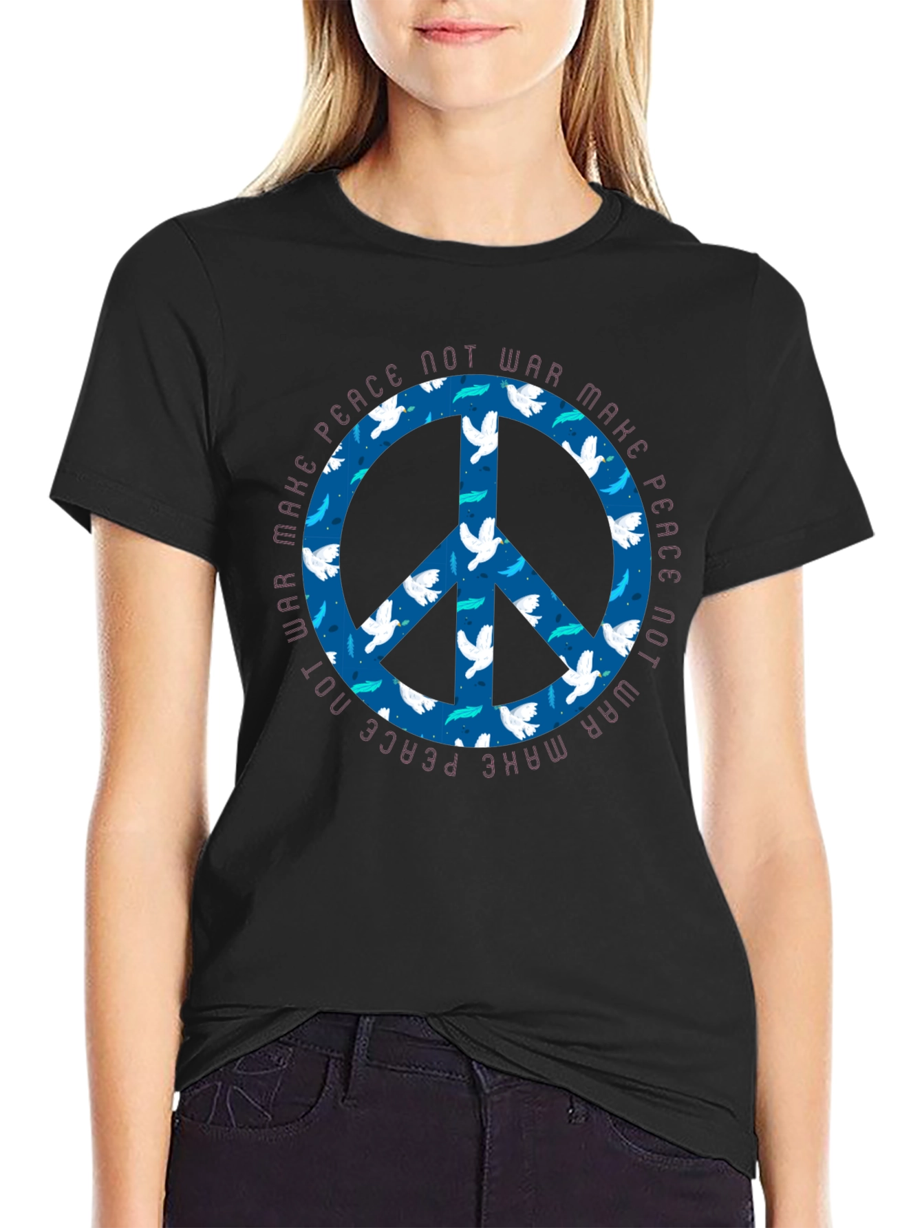 Peace Dove Graphic T-Shirt - Make Peace Not War