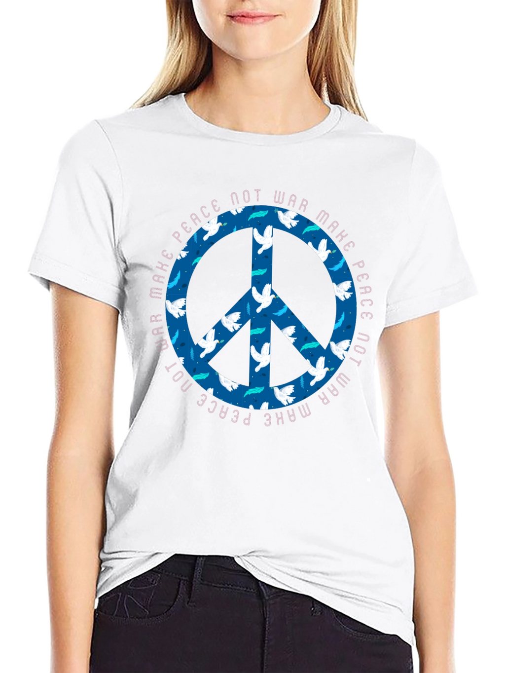 Peace Dove Graphic T-Shirt - Make Peace Not War