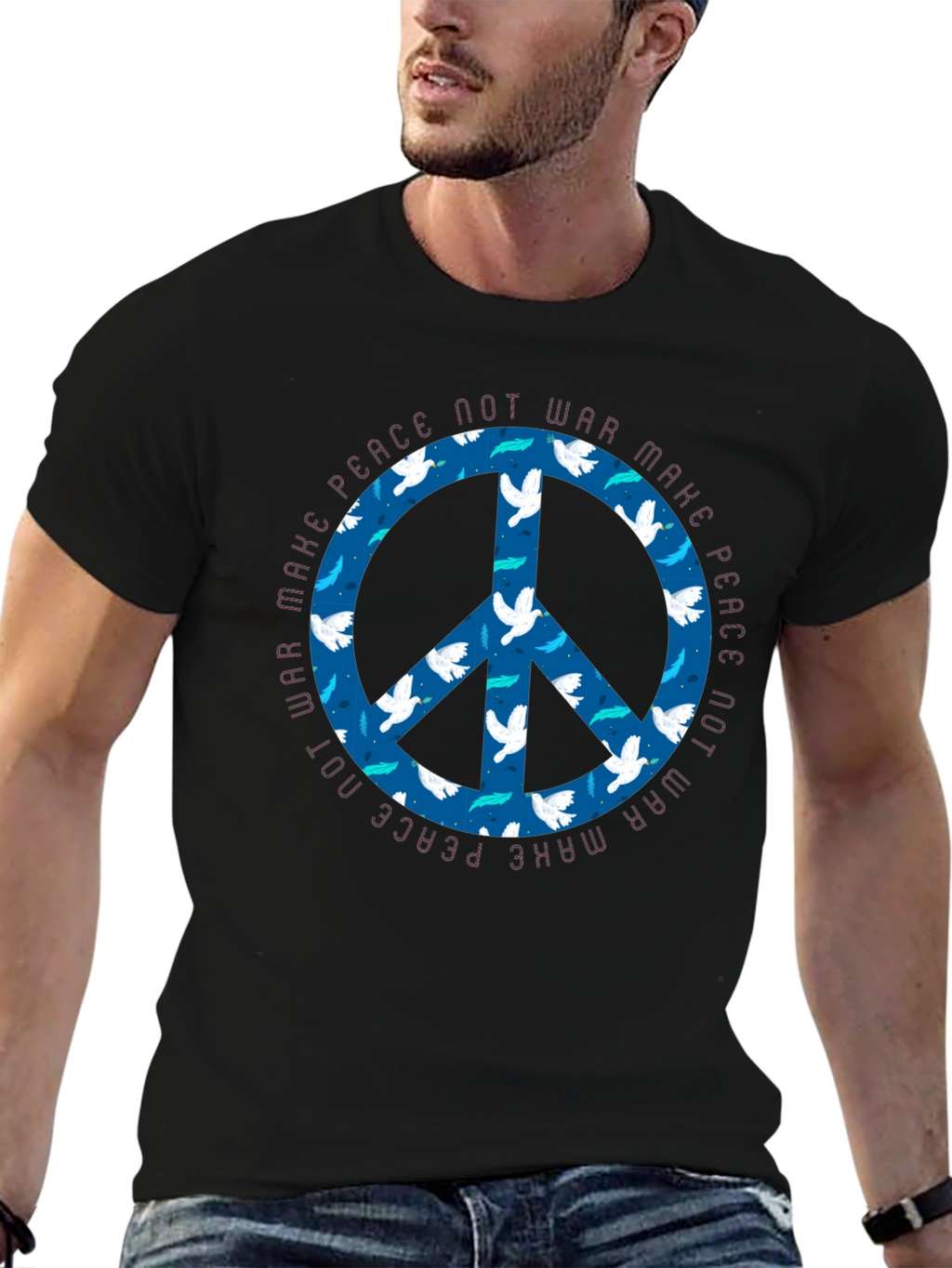 Peace Dove Graphic T-Shirt - Make Peace Not War