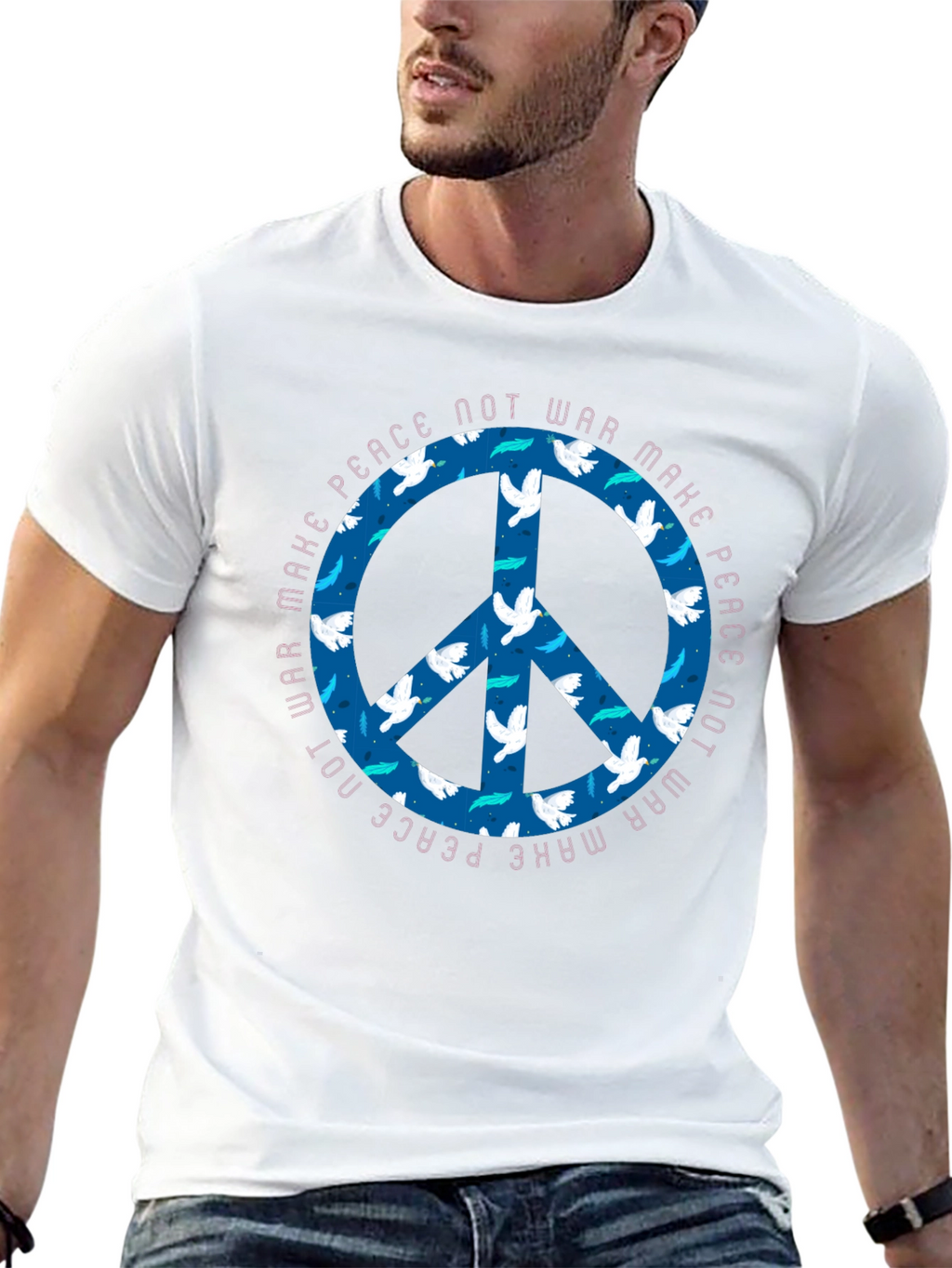 Peace Dove Graphic T-Shirt - Make Peace Not War